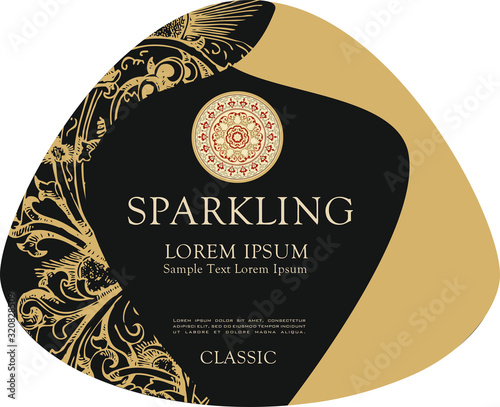 ADHESIVE ELEGANT WINE LABEL FOR ITALIAN WINE BOTTLES AMARONE VALPOLICELLA AND PROSECCO