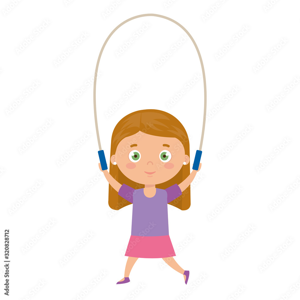 cute little girl with jump rope vector illustration design cute little girl with jump rope vector illustration design