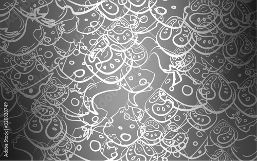 Light Gray vector background with tasty food. Illustration with set of fresh food in doodle style. Pattern for menu of cafes, bars, restaurants.