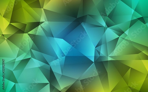 Light Blue, Green vector abstract polygonal background. Glitter abstract illustration with an elegant triangles. A new texture for your web site.