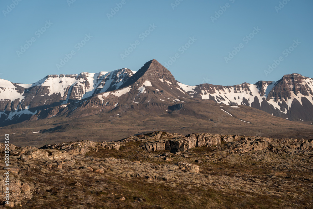 Peak of the mountain range in West Iceland
