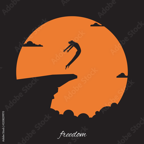 Freedom or happiness concept