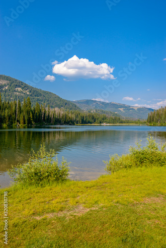 Majestic mountain lake in Canada. Lightning Lake in Manning Park in British Columbia.