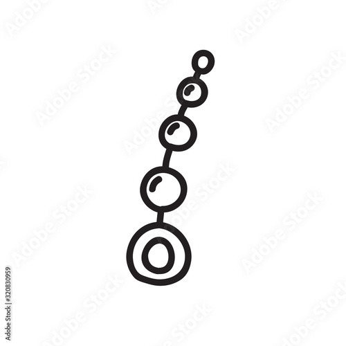 anal balls sex toy doodle icon, vector illustration