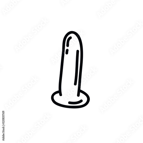 dildo sex toy doodle icon, vector illustration