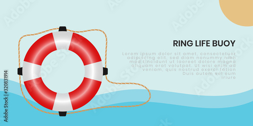 Ring life buoy background - vector