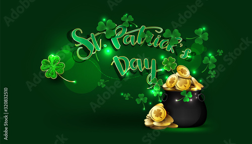 St. Patrick's Day party flyer, brochure, holiday invitation, corporate celebration Irish traditional holiday background 3d style Vector illustration,Happy Saint Patrick's day