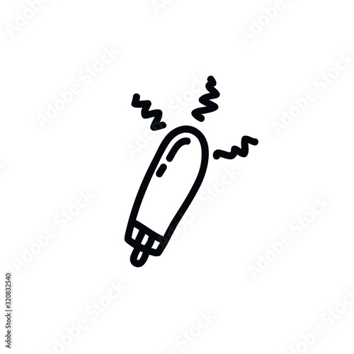 vibrator sex toy doodle icon, vector illustration