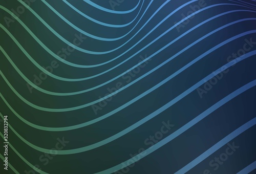 Dark Blue, Green vector pattern with abstract lines. A sample with blurred curved shapes. Pattern for your business design.