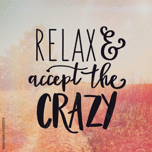 Inspirational Quote - Relax and accept the Crazy