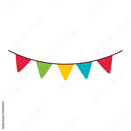 garlands hanging decoration isolated icon vector illustration design