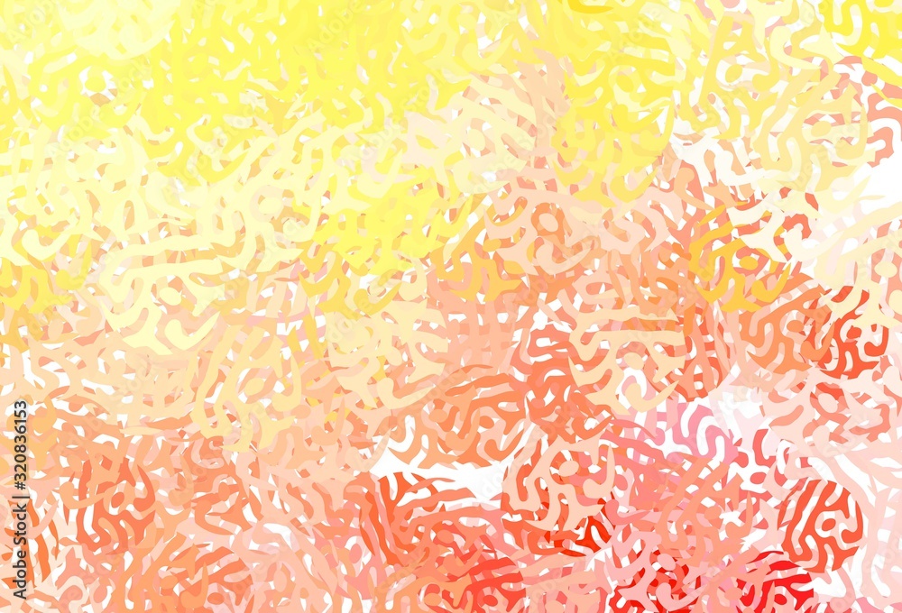 Obraz premium Light Orange vector background with abstract shapes.