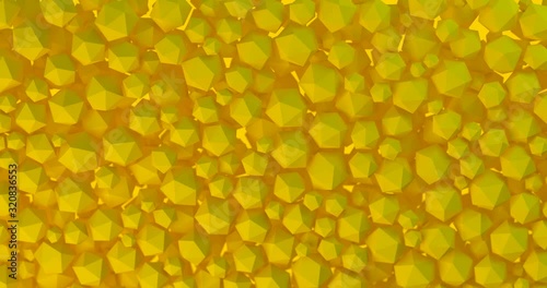 Animated abstract geometric background with shapes. 3D rendering
