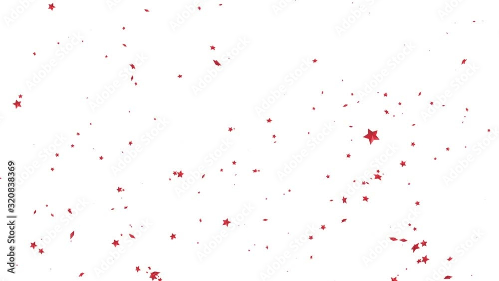 Red Stars falling against white background Red Stars falling against white background