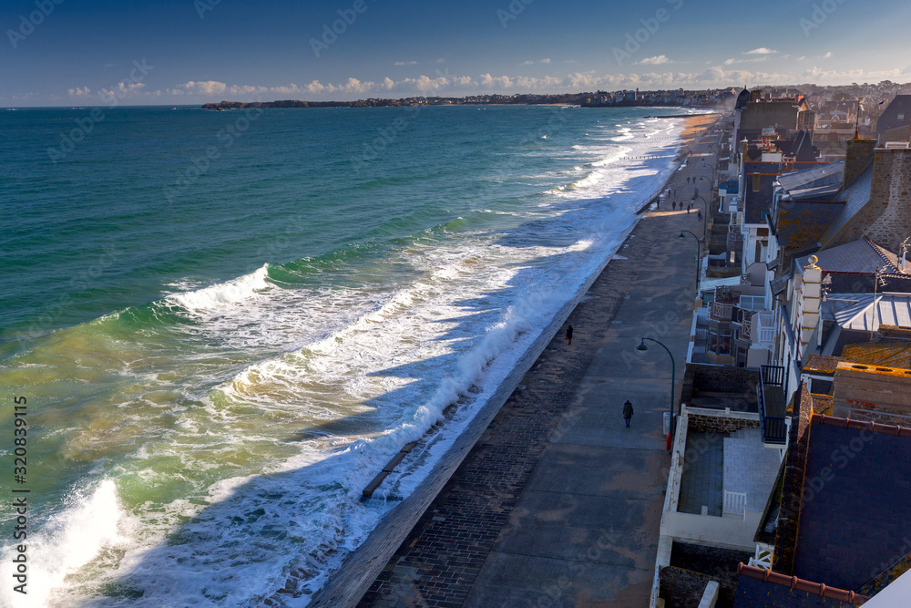 Saint-Malo. City embankment on a sunny day.