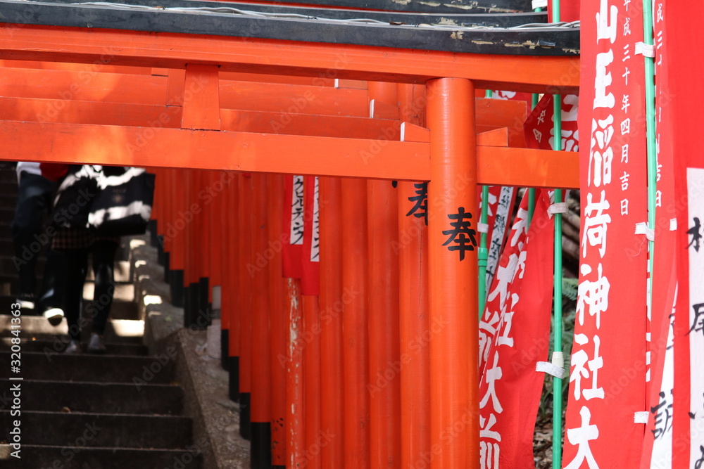 稲荷大社の赤い鳥居 稲荷大社の赤い鳥居