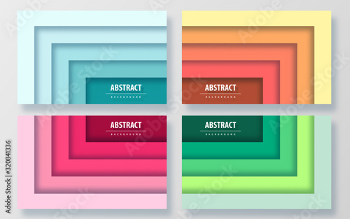 Paper cut style colorful vector abstract background