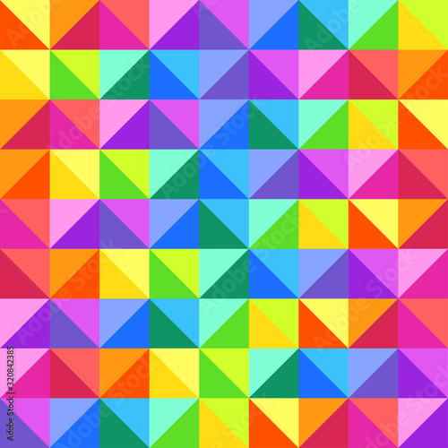 Colorful bright cubes. Seamless pattern, abstract background. Vector illustration