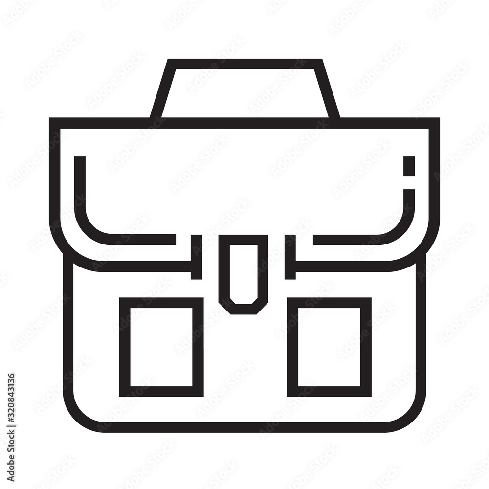 Career bag icon is in line and pixel perfect style. Isolated object on a white background Career bag icon is in line and pixel perfect style. Isolated object on a white background
