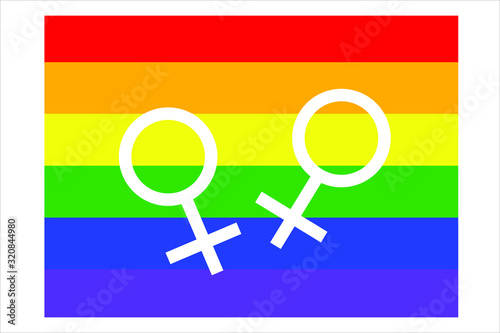 Rainbow flag vector. Lesbian LGBT Community Symbol.