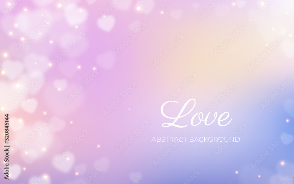 Heart bokeh frame background valentine love vector