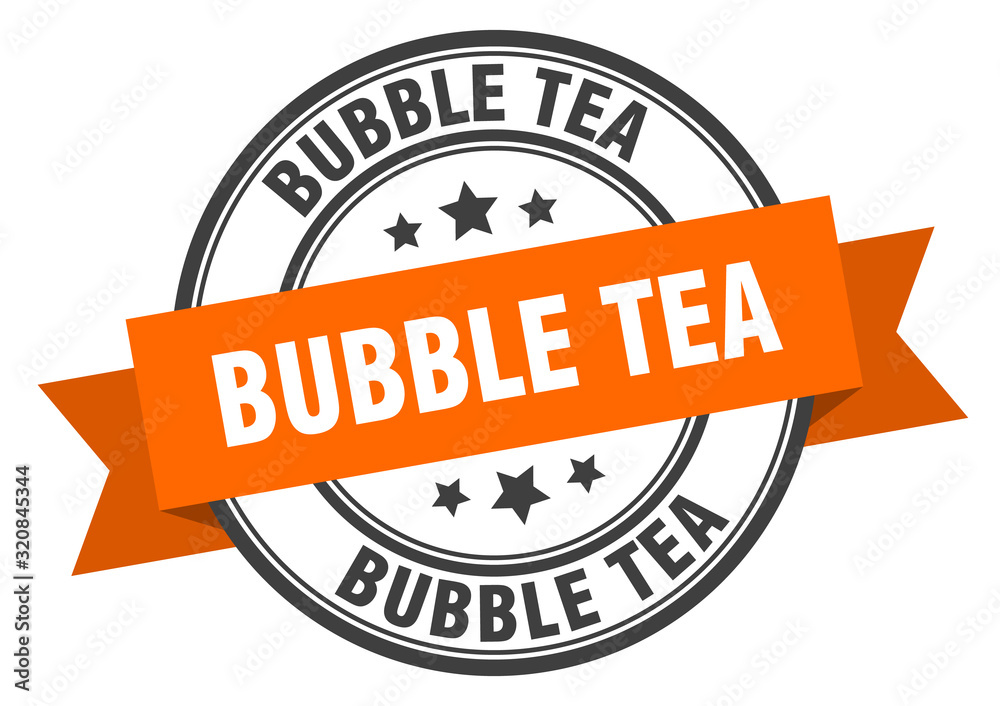 Fototapeta premium bubble tea label. bubble tearound band sign. bubble tea stamp