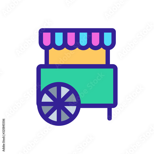 Circus cart icon vector. A thin line sign. Isolated contour symbol illustration