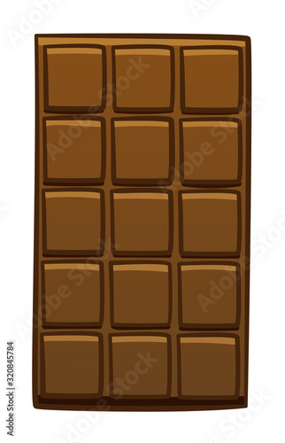 Chocolate bar isolated illustration on white background