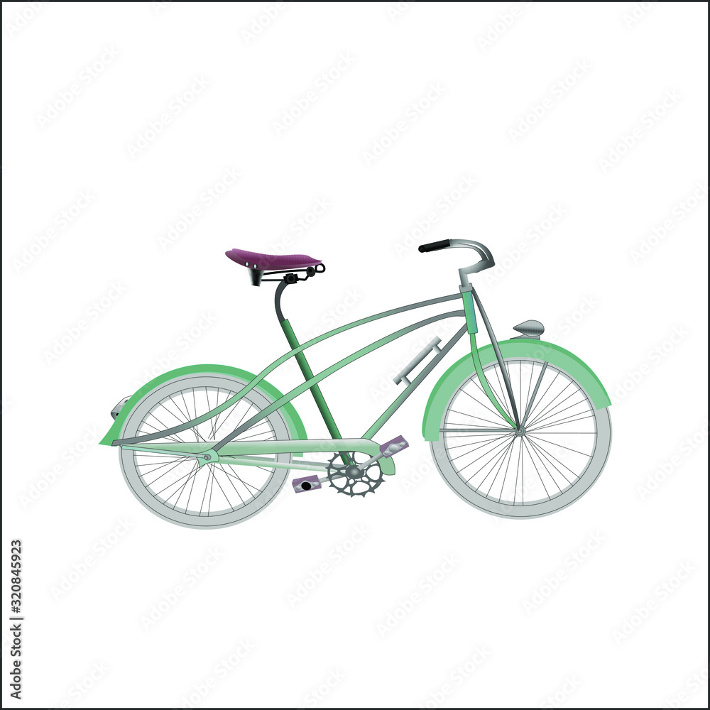 vector image of mint vintage bicycle
