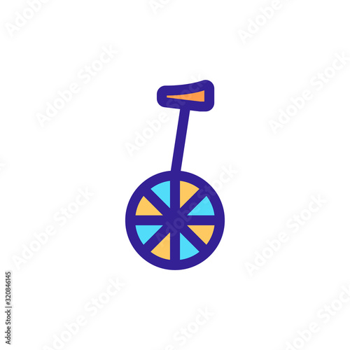 Unicycle icon vector. A thin line sign. Isolated contour symbol illustration