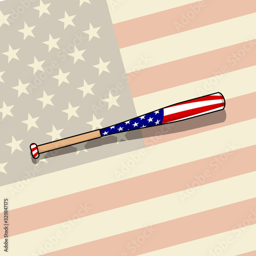 Softball Bat with American Flag