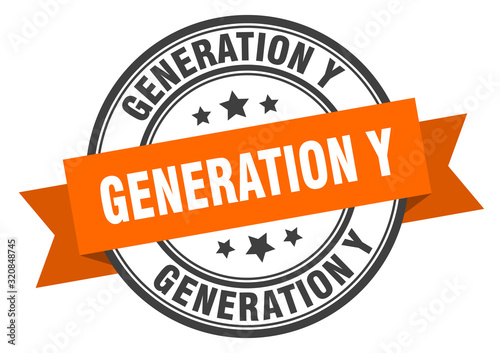 generation y label. generation yround band sign. generation y stamp