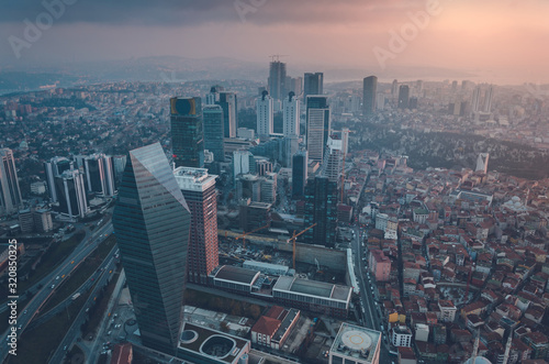Aerial view of Istanbul from Sapphire Building Observation Deck, Istanbul's largest skyscraper - Stock Image © alexandernative