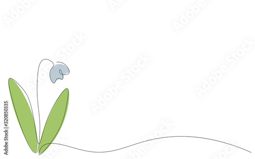 Spring background with flower snowdrop vector illustration