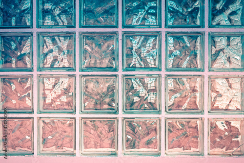 decorative reflections on glass blocks. pattern background