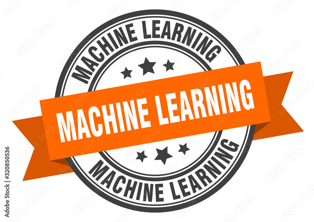 Fototapeta premium machine learning label. machine learninground band sign. machine learning stamp