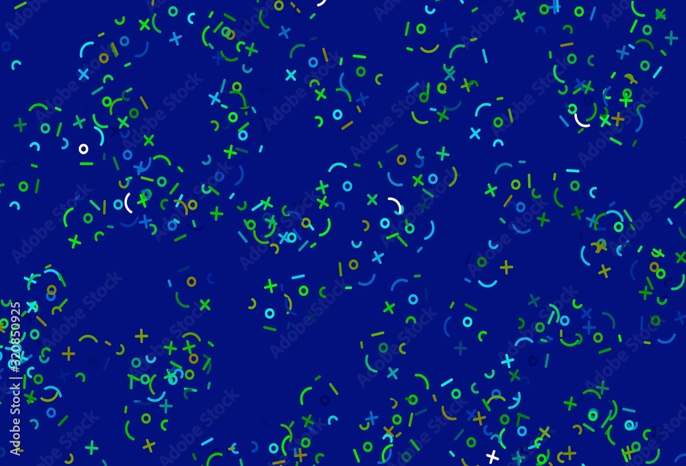 Light Blue, Green vector texture with mathematic symbols. Light Blue, Green vector texture with mathematic symbols.