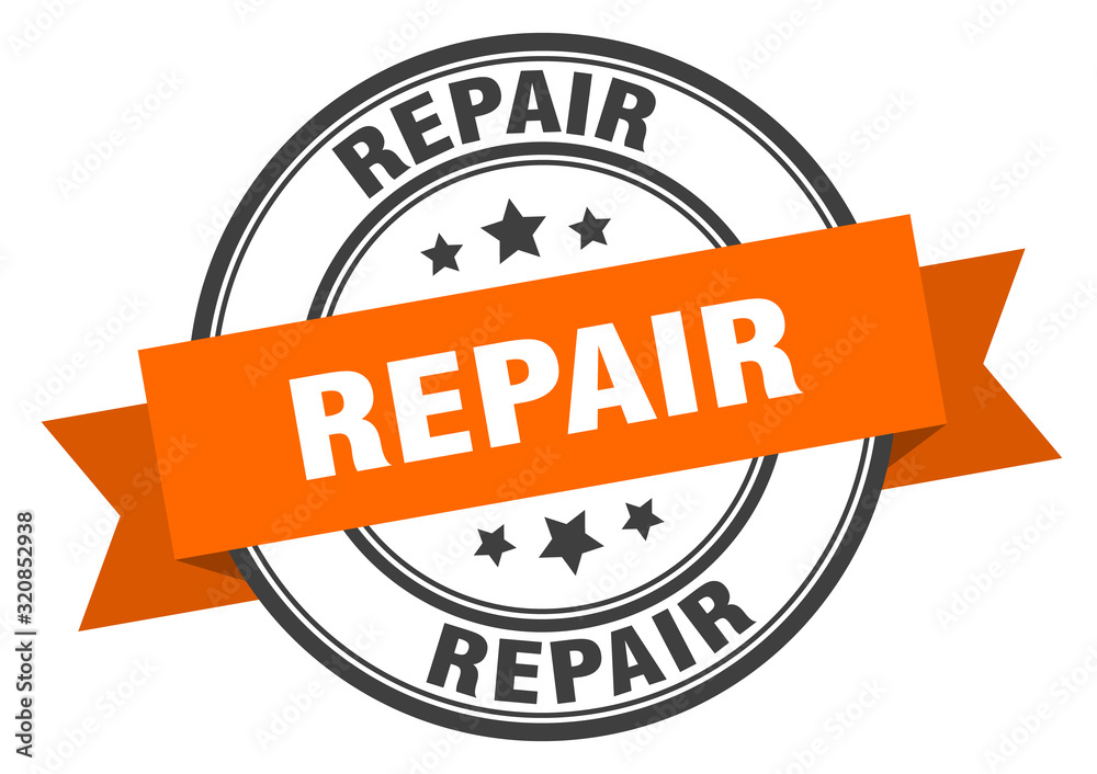 Fototapeta premium repair label. repairround band sign. repair stamp
