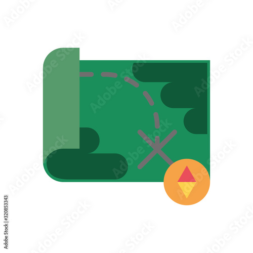 paper map military force isolated icon