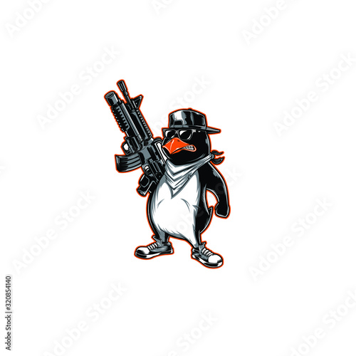 pinguin tactical mascot logo esport