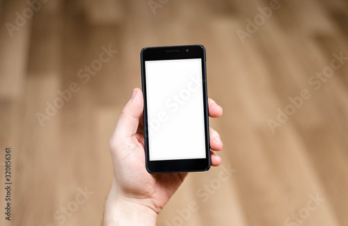 Smartphone blank screen mockup background