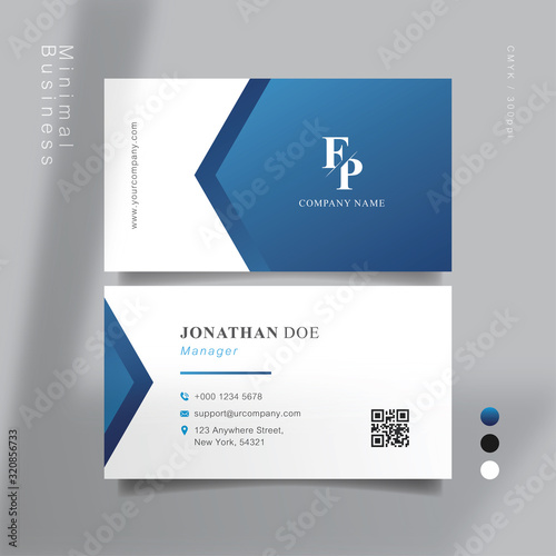 Blue and white smart business card