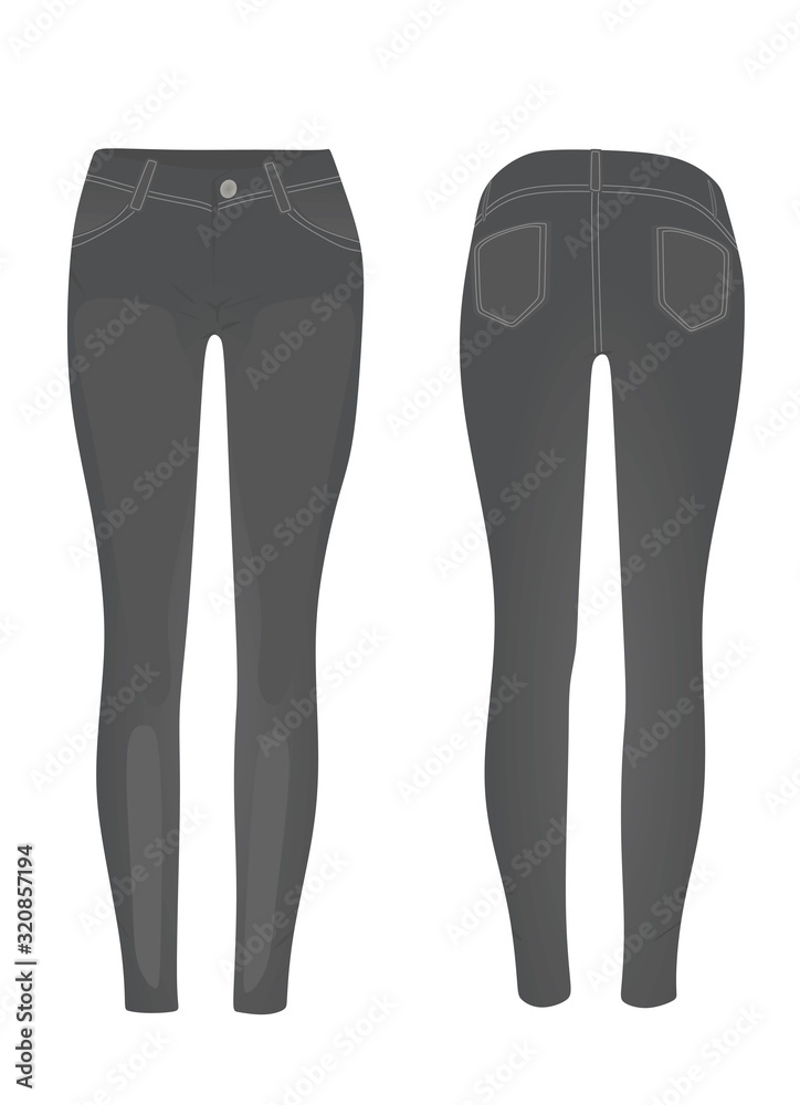 Grey jeans pants. vector illustration