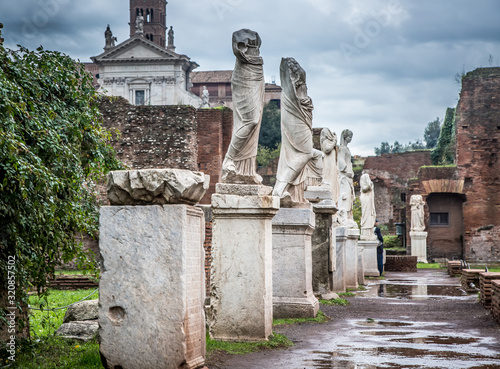 Ruins of the temple of Vesta in the Roman forums. Rome, Italy
 photo