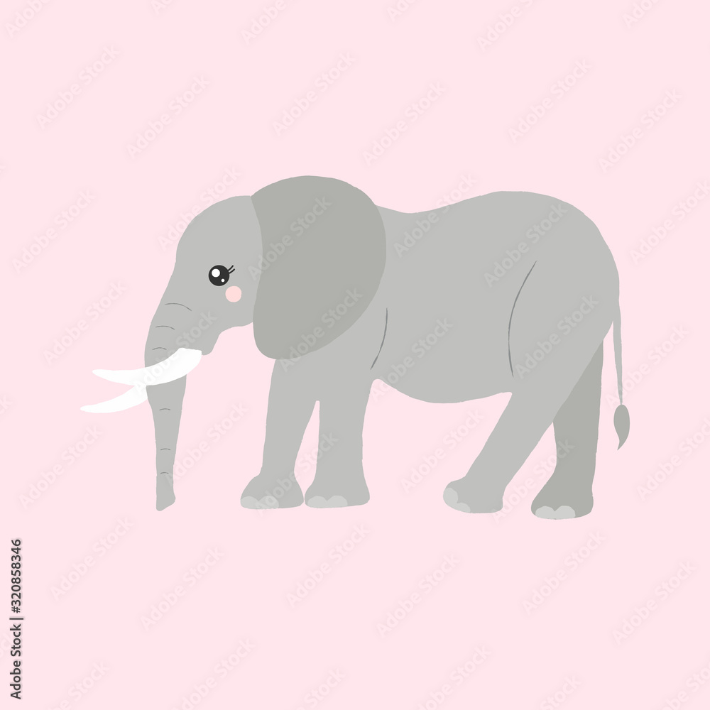 Vector illustration of a cute elephant.