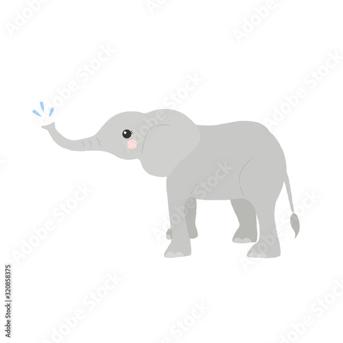 Vector illustration of a cute elephant. © MinimoleStudio