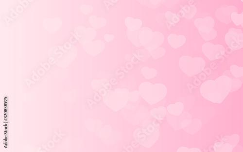 Valentine day pink hearts on pink background.