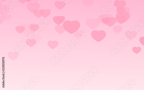 Valentine day pink hearts on pink background. © Koy