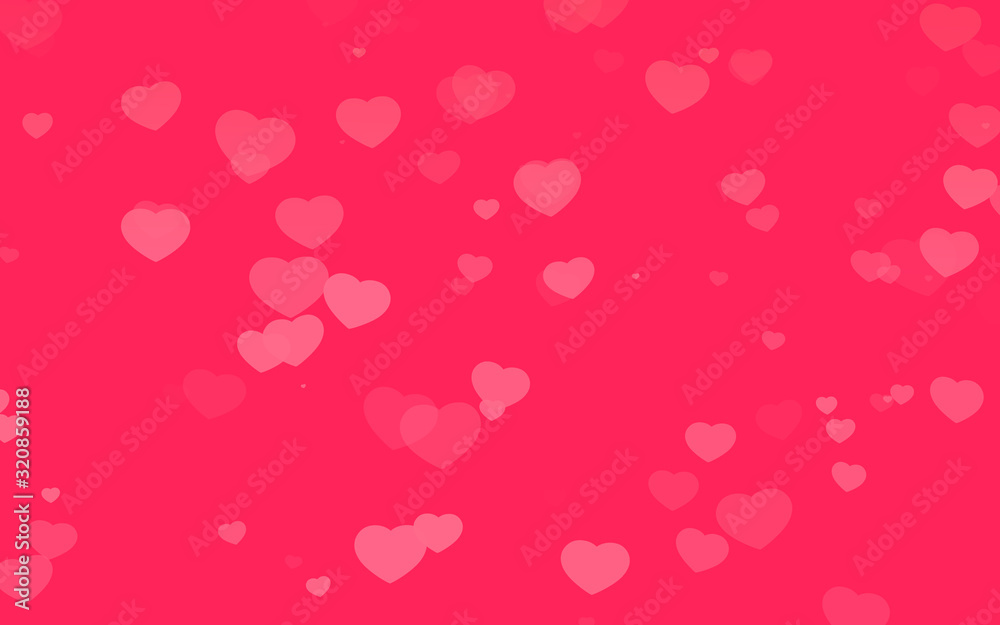 Valentine day pink hearts on pink background.