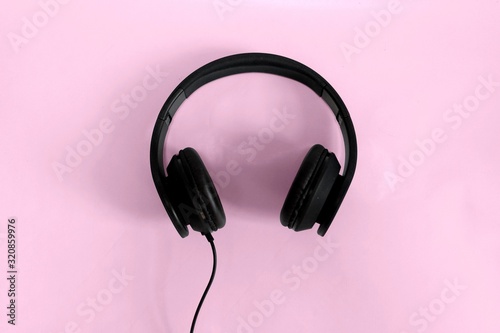 headphones isolated on pink background